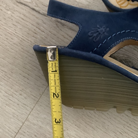 Fly London Ylfa Blue Nubuck Lace Up Wedge Sandals‎ size 9 - Picture 8 of 8